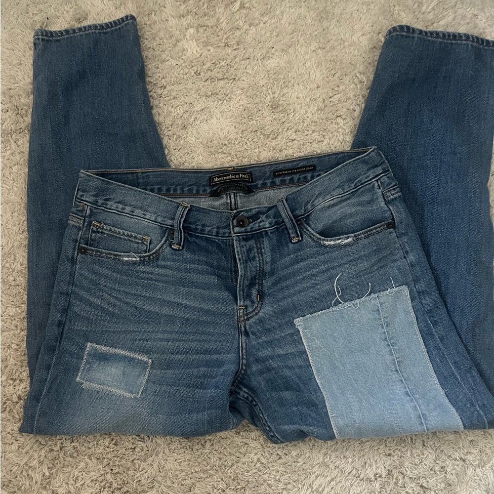 Abercrombie and Fitch Women’s Straight Leg Cut Patchwork Jeans Sz 30